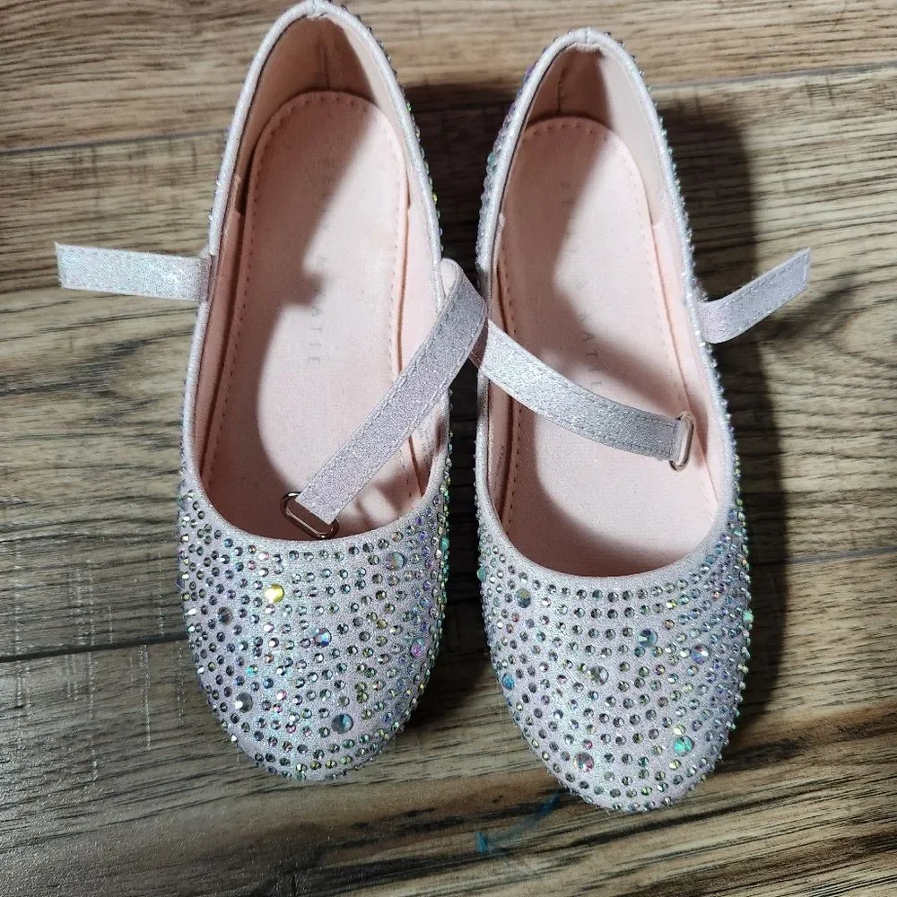 Kelly & Katie Lil Elle Flat -- Girls' Size 12 -- Rhinestones -- Blush Sparkle